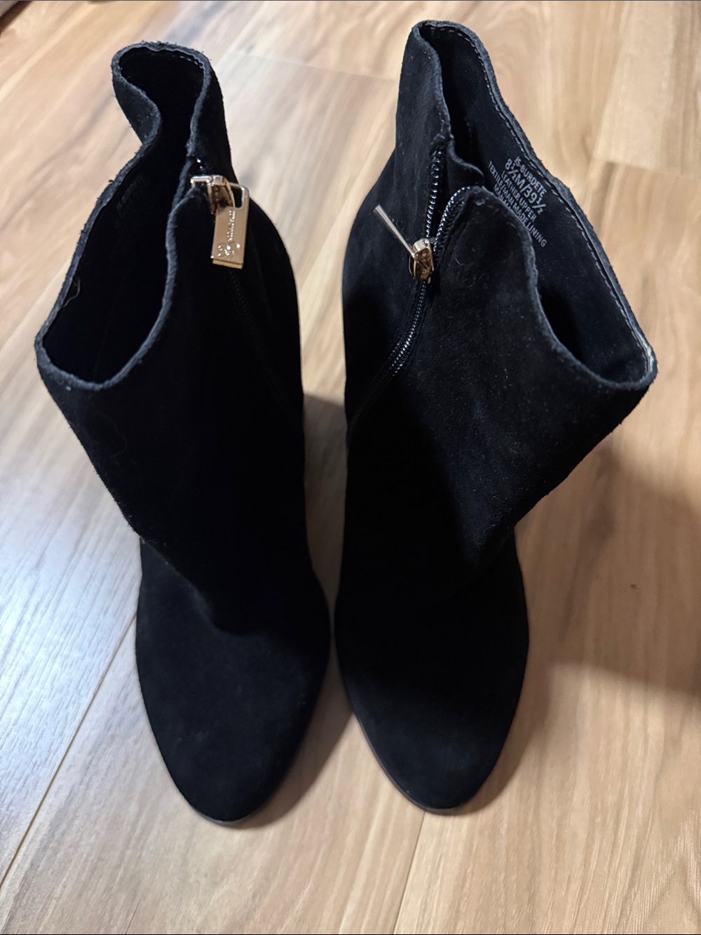 Jessica Simpson Black Suede Block Heel Ankle Booties - Picture 5 of 9